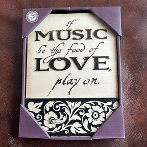 New View Wall Plaque “If Music Be The Food Of Love, Play On”